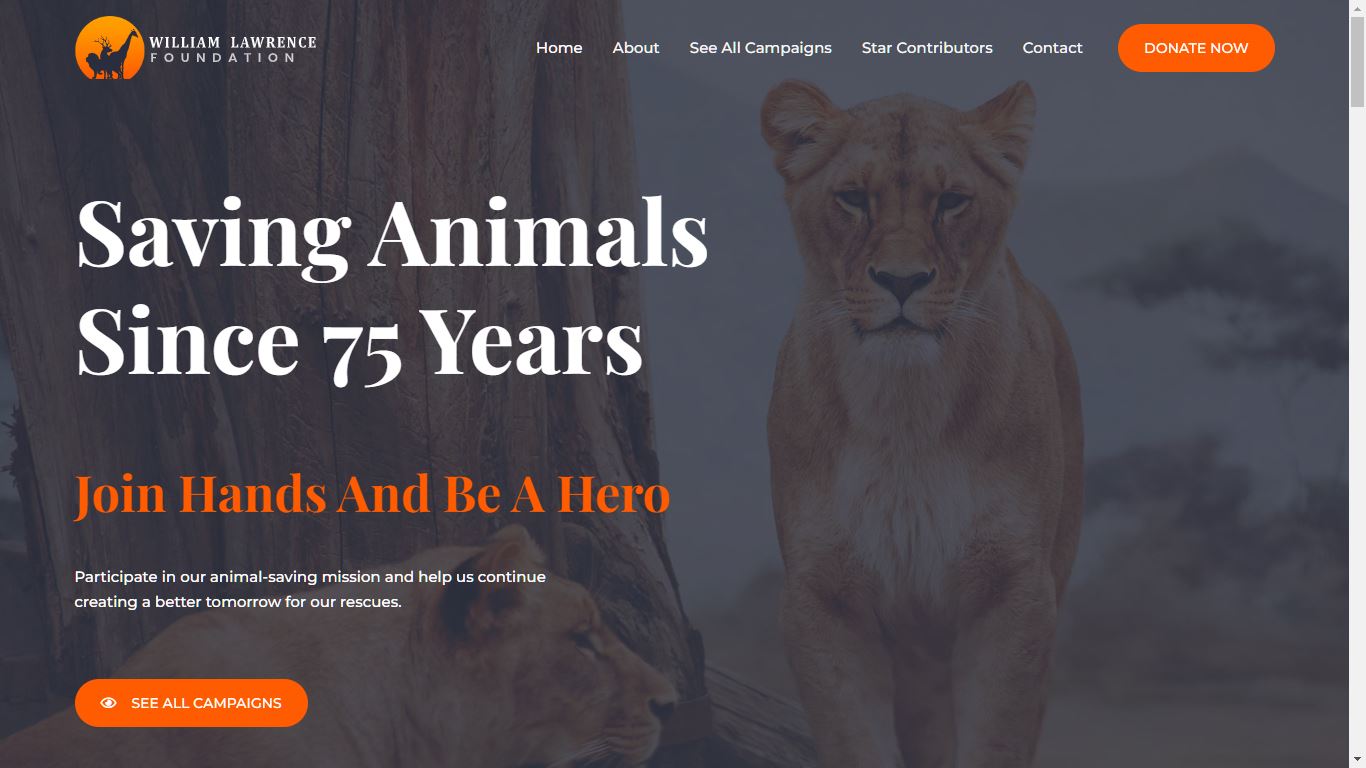 Animal welfare nonprofit website template