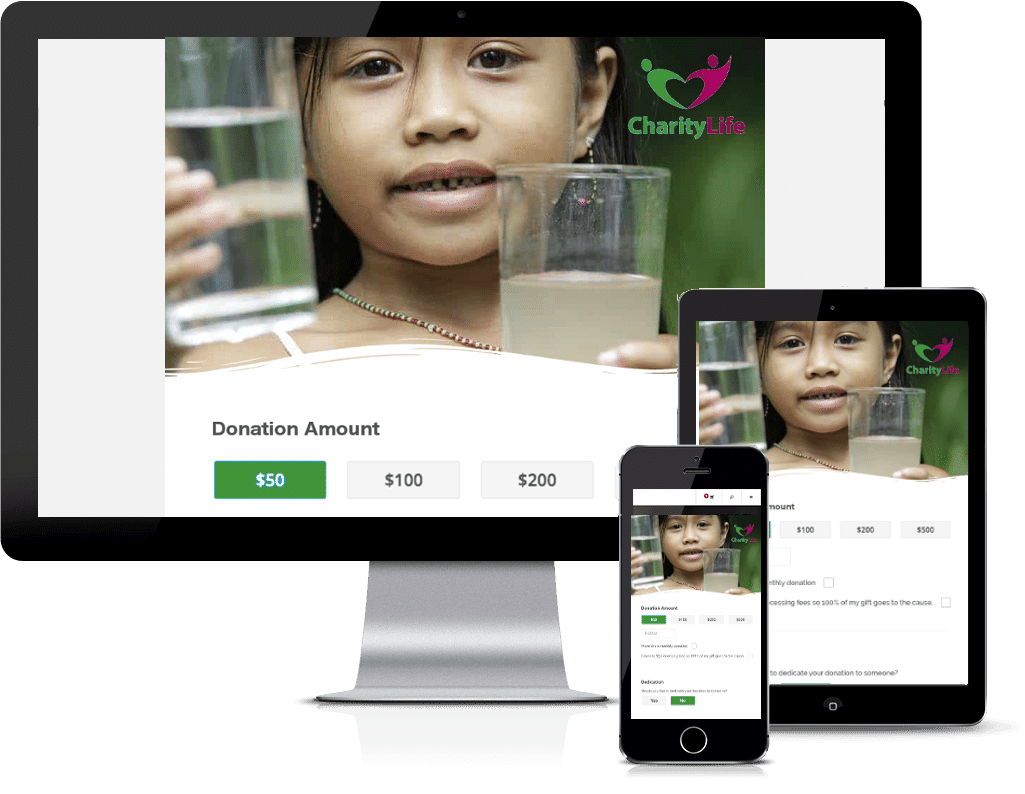 Donation Pages on Computer Tablet Phone Video - Nonprofit Direct Mail