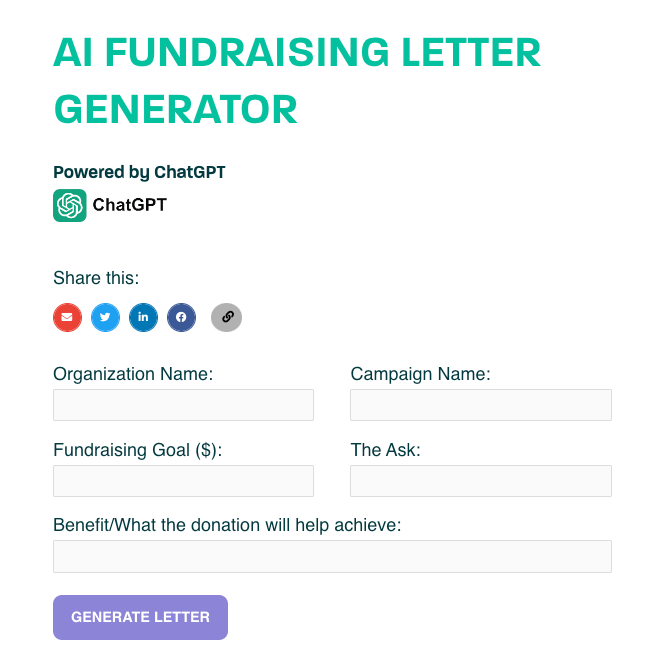 Fundraising Letter Generator - ChatGPT for Nonprofits