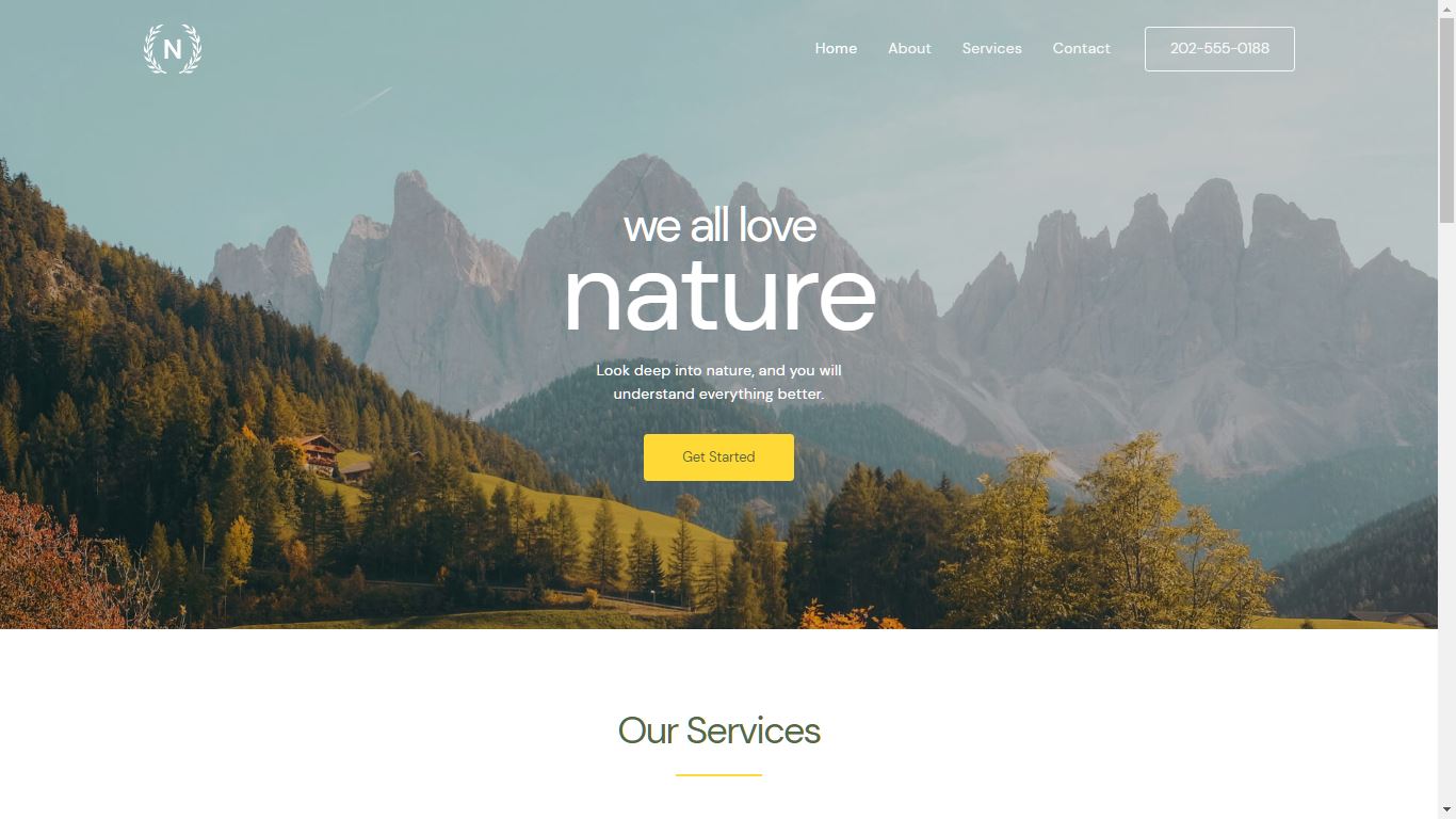 Nature and Environmental Appreciation Nonprofit Website Template