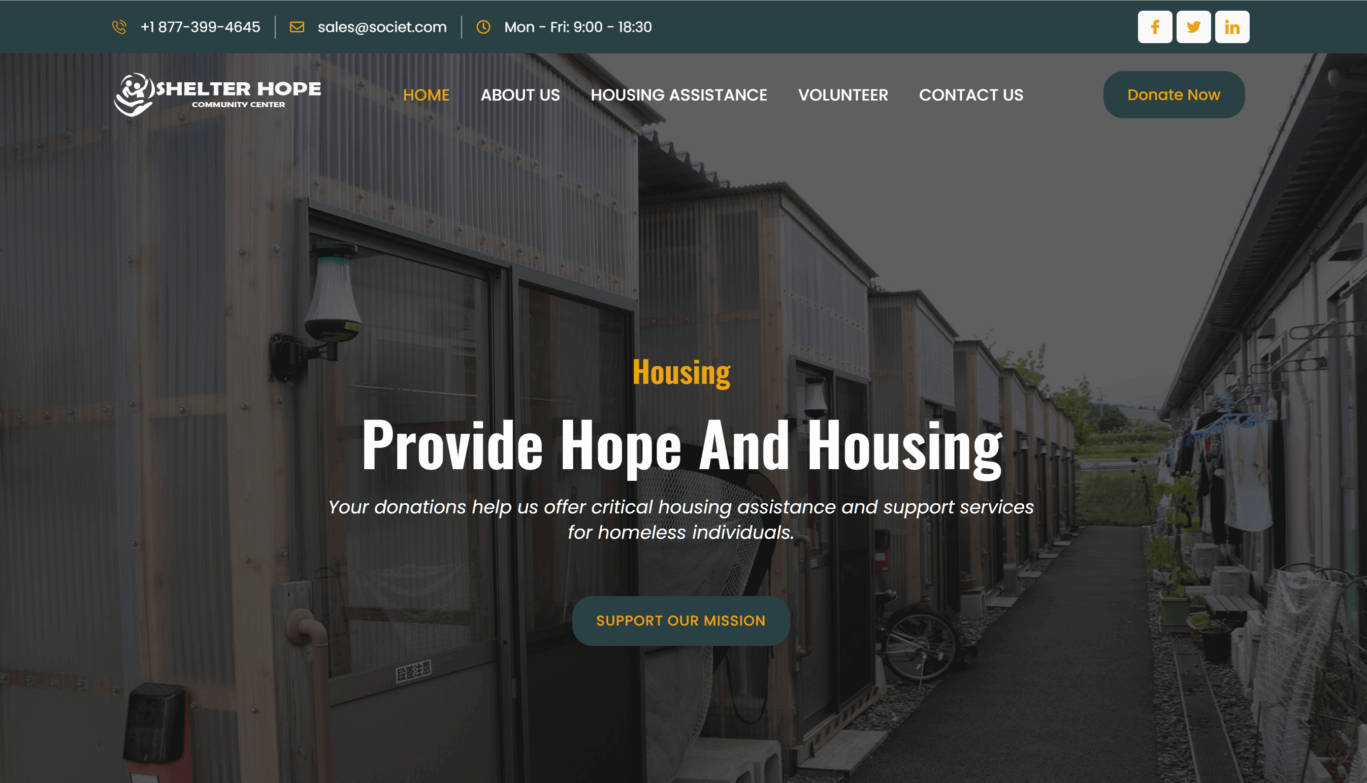 Nonprofit Website Template Shelter