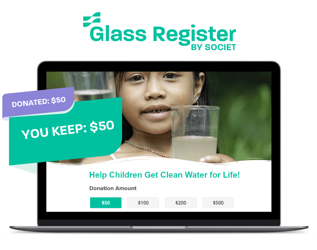 nonprofit donation form Glass Register